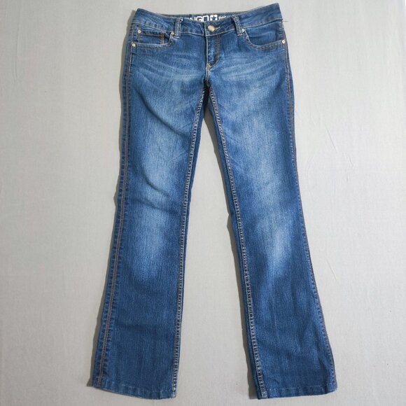 Bongo Jeans New York Low rise Bootcut women's sz 30 indigo blue back flap pocket - Picture 1 of 16
